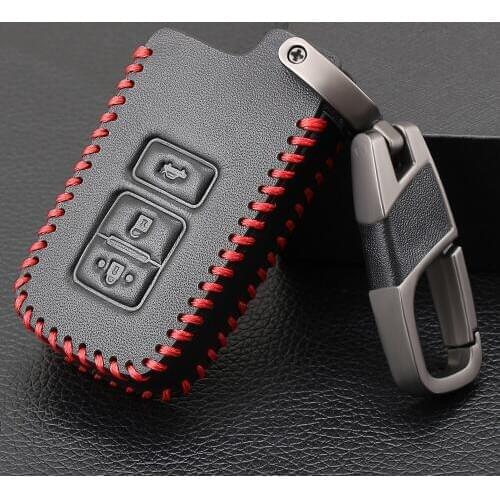 Leather Key Case Cover For Toyota Auris Camry RAV4 Avalon Yaris Verso 2012-2018 Keyless Fob Shell Holder Protector 3 Button