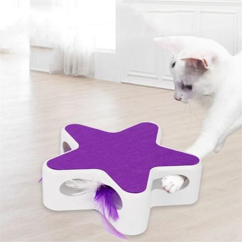 Creative Electric Pet Funny Cats Tray Kitten Scratching Device Mouse Toy Cat Training Interactive Puzzle Game Tracks Disc Toys