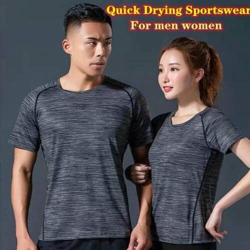 Summer Mens O-Neck T-shirt Fitness Sport Fast-Dry Tops Casual Breathable Soft Solid Shirts Multi-color Short Sleeve T-shirt