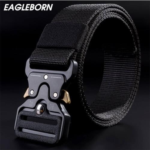 EAGLEBORN 2020 Hot Mens Tactical Belt Military Nylon Belt Outdoor multifunctional Training Belt High Quality Strap ceintures