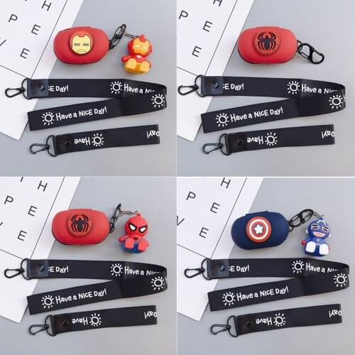 Cartoon Silicone Cover for Samsung Galaxy Buds / Buds+ Case Wireless Headphone Bag Bluetooth Earphone Charging Box Skin Lanyards