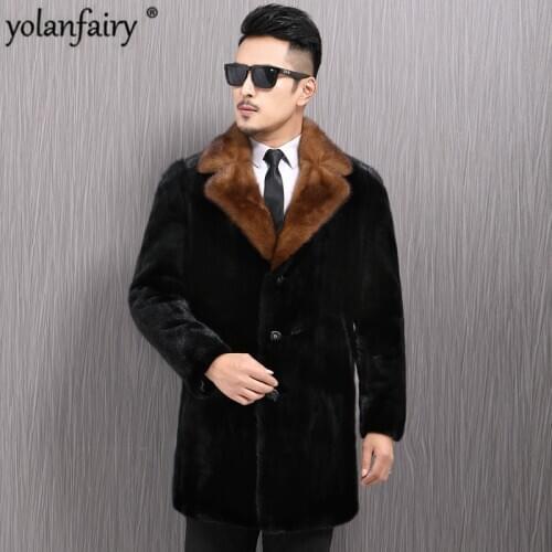 Real Fur Coat Men Real Mink Fur Coat 2020 Winter Jacket Men Real Fur Warm Outwear Mens Clothing Veste Homme Vnf17226 YY961