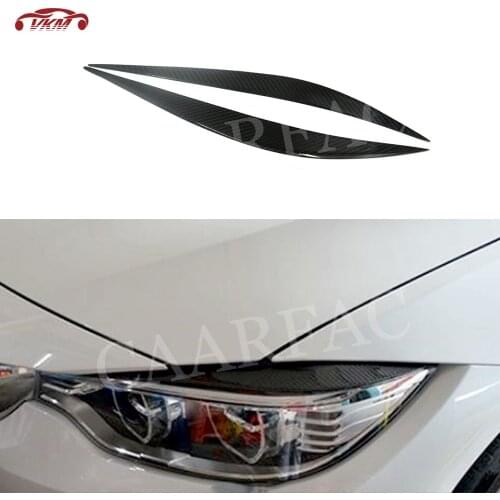 Carbon Fiber Front HeadLamp Eyelids Eyebrows Trim Sticker for BMW 4 Series F32 F33 F36 F82 F83 Car Styling