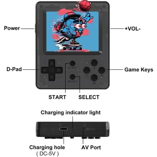 2020 new mini game console childrens educational toy black handheld boy birthday gift