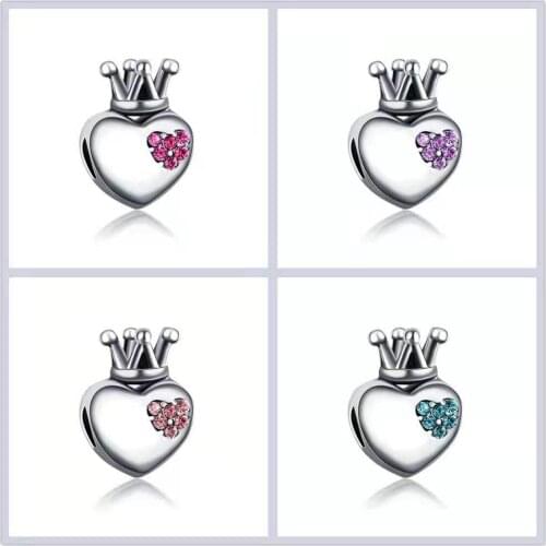Charm Crown Love Beaded Bracelet Necklace Spacer Bead Lady Jewelry DIY Accessories Jewelry Making Crafts