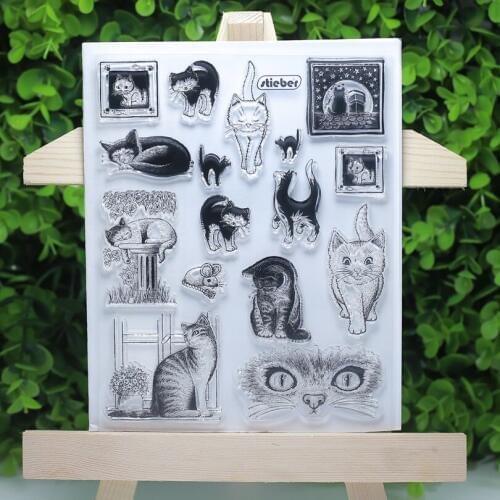 Cat sexey cute tiebe transparent clear stamps for Scrapbooking/Sewing fabric cloth/Card Making/Stamps set stationery Decoration