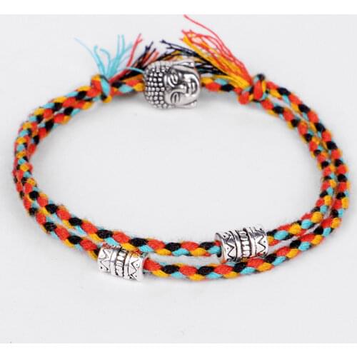 Tibetan Buddhist Lucky Woven Amulet Tibet Cord Bracelets & Bangles for Women Men Handmade Rope Buddha Bracelet