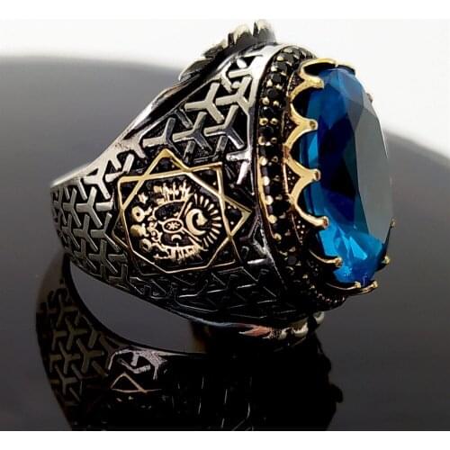 Tiger Ring 925 Sterling Silver Islamic Theme Bohemian Style Special Gift for Men & Women Made In Turkey