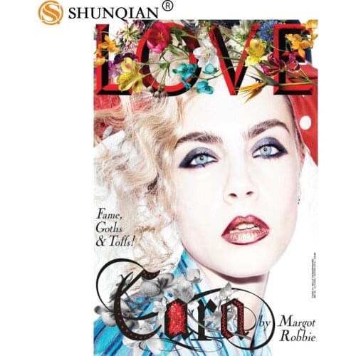 Custom canvas poster Art Margot Robbie Decoration poster cloth fabric wall poster print Silk Fabric Print