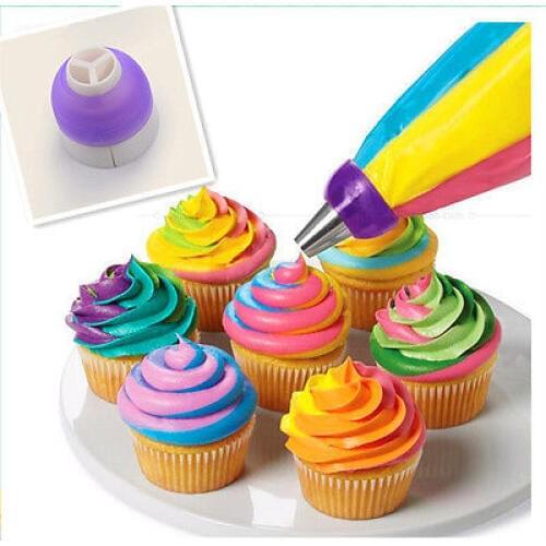 3-Color Icing Piping Bag Nozzle Converter Cream Coupler Fondant Cake Decorating Tools For Cupcake Fondant Cookie Russian Tips