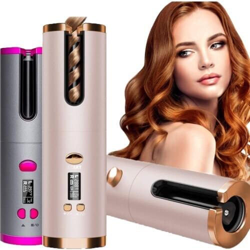 USB Cordless Automatic Hair Curler Wireless Hair Curling Iron Auto Ceramic Waver Tongs Beach Waves Air Curler Styling Tools