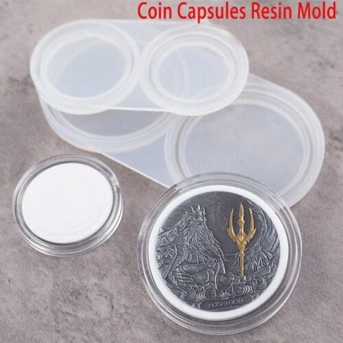 Coin Capsules Resin Mold with 200 Foam Gasket Coin Storage Box Epoxy Casting Mould Coin Collection Craft Tools