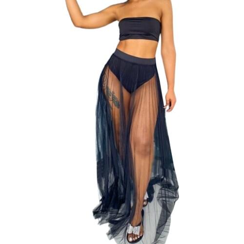 Three Piece Women Sexy Solid Swimwear Mesh High Waist Cover up Push up Female Fashion Summer Beach Swimsuits Bikini Sets