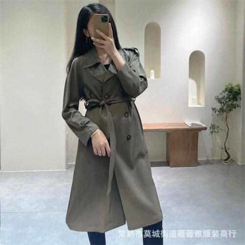 2021 New Autumn Casual Ladies Long Coat High Quality Slim Women Overcoat Fashion Elegant Solid Color Female Outwear T638