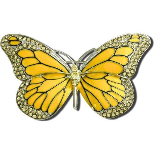 2019 Fashion Gold Butterfly Brooch Vintage Suit Strass Blue Wedding Crystal Enamel Insect Collar Broche Mujer Pins Bouquet
