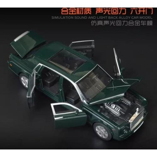 1: 32 Simulation ROLLS ROYCE Phantom Alloy Car Model Children Sound and Light Return Toy Car Boy Birthday Gift Green