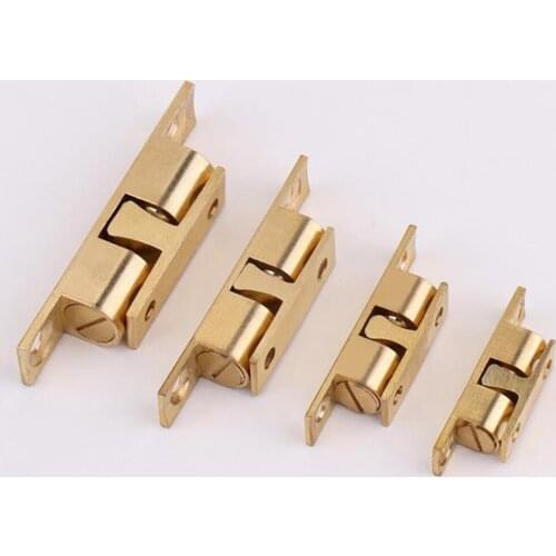 1Pcs Brass Adjustable Double Ball Tension Roller Catch Latch Hardware Fitting for Cabinet Closet Furniture Door
