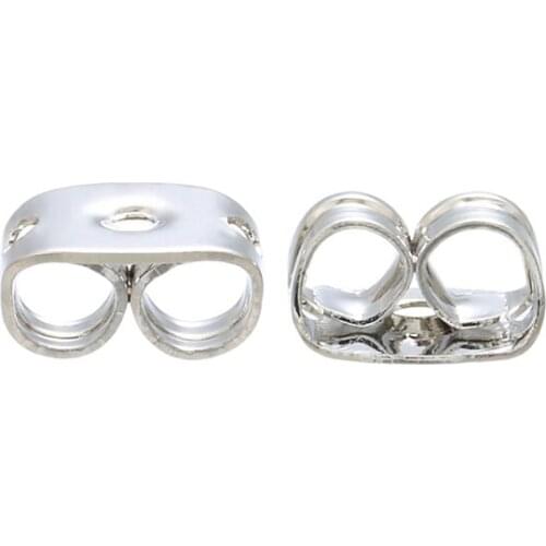 100pcs Brass stud Earring Back Stopper Findings Silver Gold Plated Ear Plugs Accessories Beads Post Nuts Clear Brincos Backs