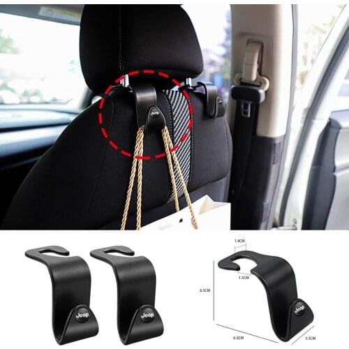 2Pcs ABS Car Seat Back Hook Hanging Storage For Jeep Cherokee Compass Patriot Renegade Rubicon Trailhank Wrangler Rubicon Guide