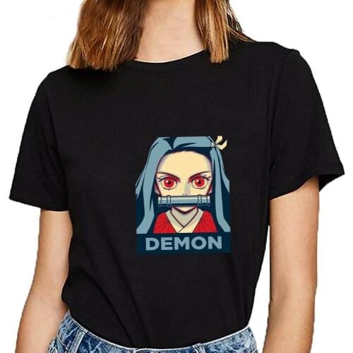 2021 Cute Anime Demon slayer Fashion hippop Harajuku Summer Short-sleeve Male T-shirt