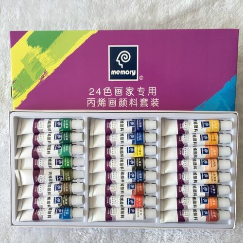 24PCS Drawing Paint Acrylic Paint Tube Set Nail Art Painting Drawing Tool For Artist Kids DIY Design