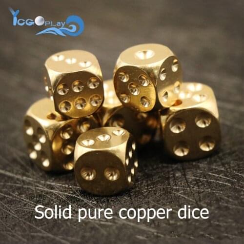 5/10 PCS/Set High quality Hand polished brass solid dice 13/15mm Standard Six Sided Decider Board Game Acessorios baubles toys
