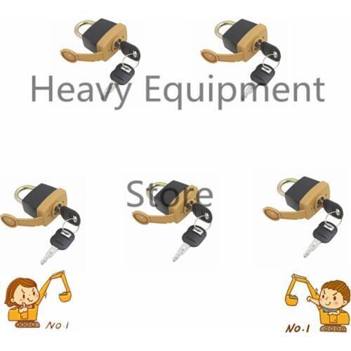 5 Pcs Padlock Pad Lock & Key For Caterpillar (CAT) 5P8500 5P8501 246-2641 Newest Style