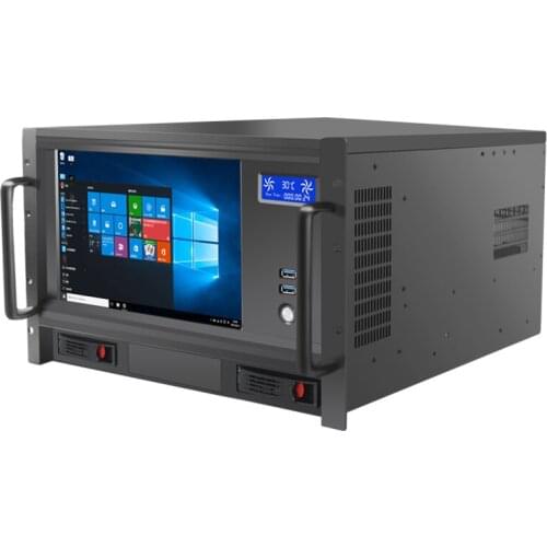 6U industrial control cabinet. With touch screen integrated. IP network broadcast host digital broadcast server workstation