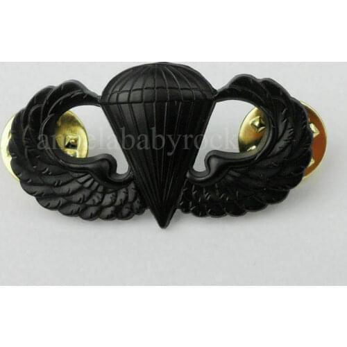 US ARMY AIRBORNE PARATROOPER PARACHUTIST JUMP WINGS BADGE CLASSIC MILITARY BLACK military Store