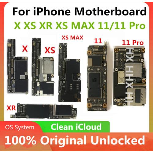 Unlocked Motherboard for iPhone 11 X XS XR XS MAX 11 Pro Max Without Face ID Logic Board Mainboard Full Chips Support OS Update