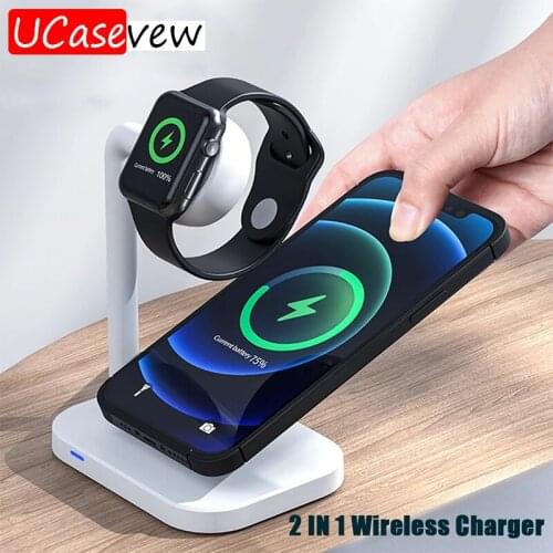 Wireless Charger Fast Charging Station For iPhones 12 11 X XS For iWatch Apple Watch 6 5 4 3 2 AirPods Pro Qi Chargers Stand Pad
