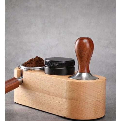 Home Wood 51MM 58mm Coffee Tamper Holder Mat Stand Tool Holder Accessories
