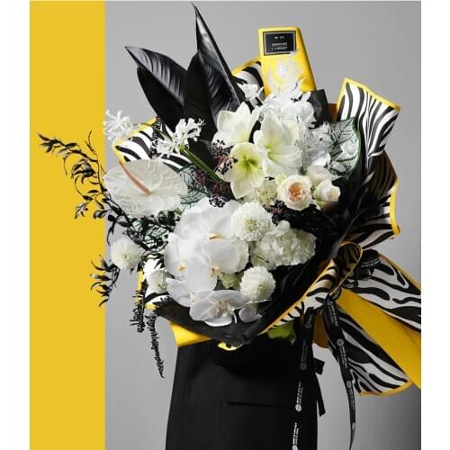 Double-Sided Flowers Wrapping Paper Zebra Giraffe Leopard Series Rose Package Paper Bouquet Material Floral Packaging Materials