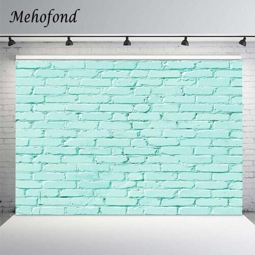 Mehofond Photography Backdrops Blue Green Brick Wall Newborn Baby Cake Pet Doll Food Portrait Background Photo Studio Photozone