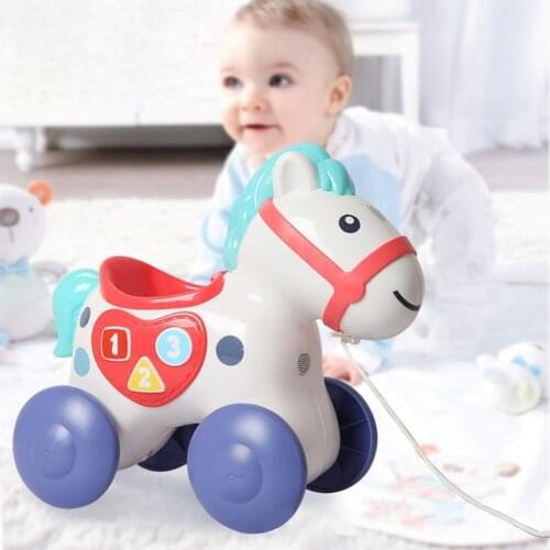 Push Pull Toy Cartoon Animal Shape Early Education Safe Horse Pull Along Walking Toys Lovely Children Gift Balance Training