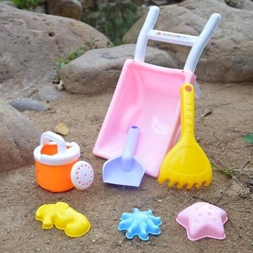 7pcs/set Trolley Kids Beach Toys Set Mini Beach Car Trolley Children Playing with Sand Tools Summer Play Unique Toys for Kids