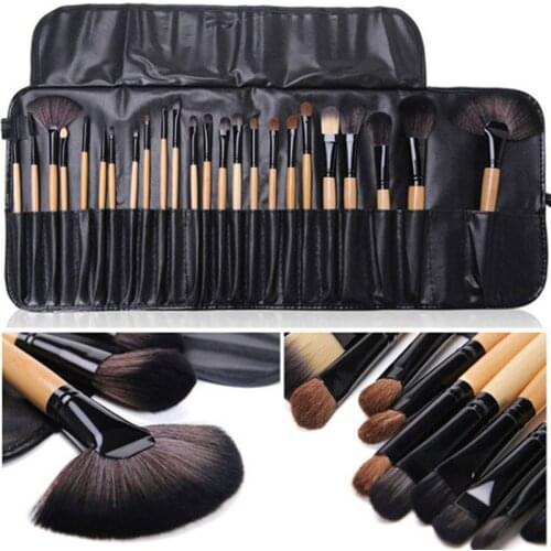 24PCS Makeup Brush Sets Eyebrow Powder Foundation Shadows Contour Eyeshadow Professional Natural Cosmetics Brushes Makeup Tools