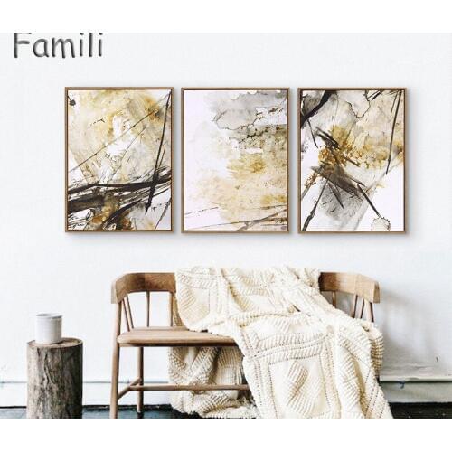 Modern New Chinese Abstract Ink Splash Painting Paint Poster Art Canvas Painting On The Wall Image Modern Home Decoration
