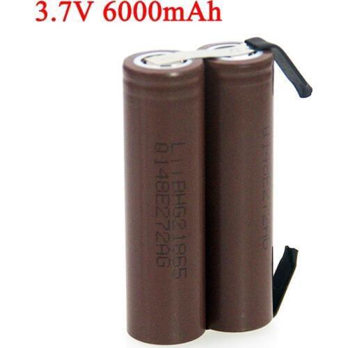 NEW 3.7V 1S 6000mAh HG2 Lithium battery pack LED light Fishing Bluetooth Speaker 4.2V soldering Nickel Sheet DIY batteries