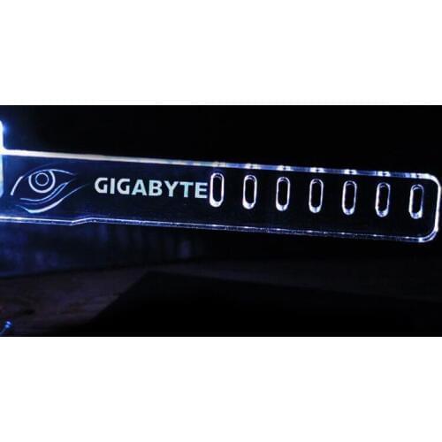 New White For GIGABYTE PCI HIS LED Luminous Computer Main Box Cool Graphics Custom Support Frame Display Cards Components Jack