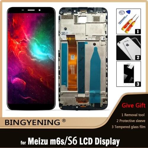 Original For Meizu M6S LCD Display Screen Touch Digitizer Assembly For Meilan S6 Mblu S6 M712H M712Q Phone With Frame Replace