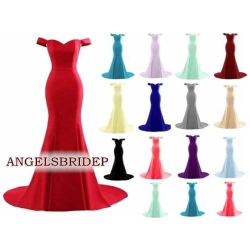 Cheap Sweetheart Mermaid Evening Dresses Sexy Off-Shoulder Vestidos De Fiesta Formal Wedding Guest Party Dresses Court Train