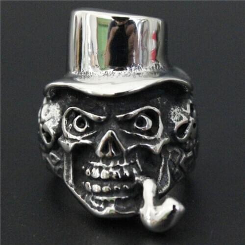 Support Drop Ship Doctor Skull Ring 100% 316L Stainless Steel Jewelry Men Boys Gentleman Skull Ring