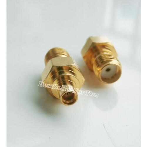 1Pcs Connector MMCX Female to SMA female jack Straight RF Converter Adapter