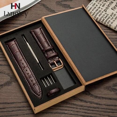 Cowhide Genuine Leather Watchband 12 13 14 15 16 17 18 19 20 21 22 23 24mm Waterproof Breathable Wristband Straps With Box Tool