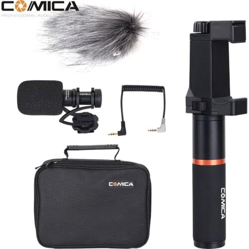 COMICA Smartphone Video Sensitive Microphone CVM-VM10-K1 Handle Grip Professional Short Gun Video Microphone Recording Studio