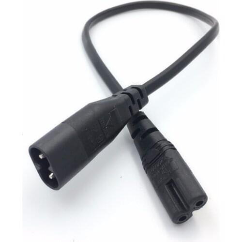 IEC 320 2-Pin C7 Female To C8 Male Figure 8 Power Adapter Extension Cable 30CM