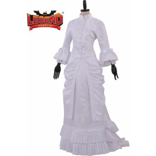 Vintage Costumes Victorian Bustle gown Dresses Civil War dress The Duchess Cosplay costume white gown