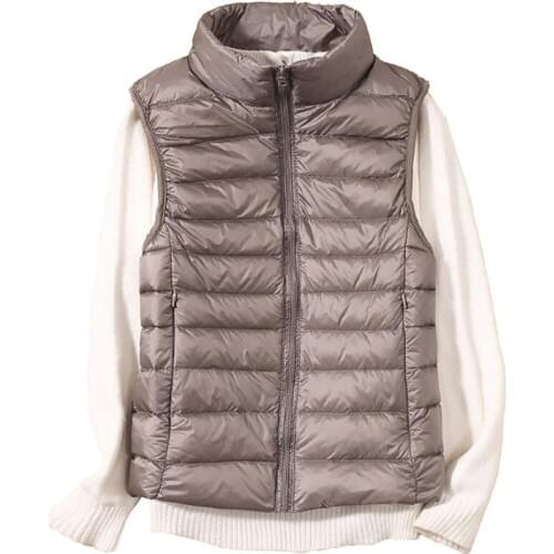 Ultra Light White Duck Down Women Vest short Jacket Autumn winter New Sleeveless Slim Portable Down Vest Coat Female Waistcoat