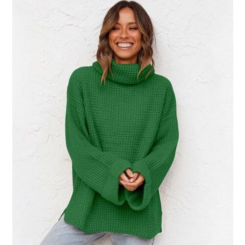 Women Turtleneck Sweater Autumn Winter Solid Color High Collar Long Sleeve Knitted Pullover Tops Jumpers for Female Ladies New